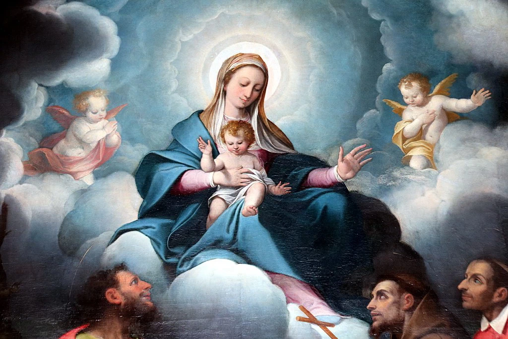 Madonna in gloria con i santi Tommaso, Carlo e Francesco - dettaglio